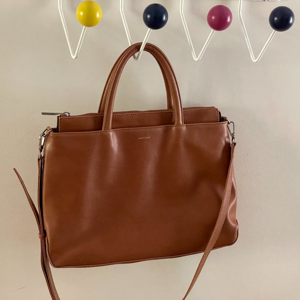 Matt & Nat Vegan Satchel Laptop Bag (Camel)